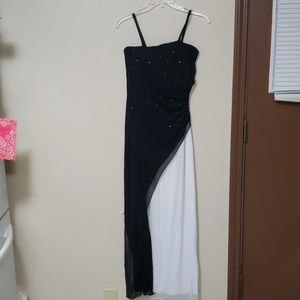 Sleek Black and White Formal Dress
